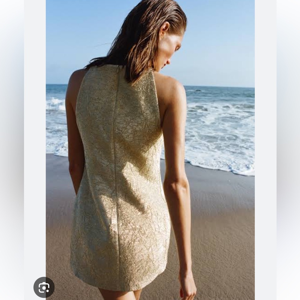 Zara Gold Mini Dress - Picture 3 of 6